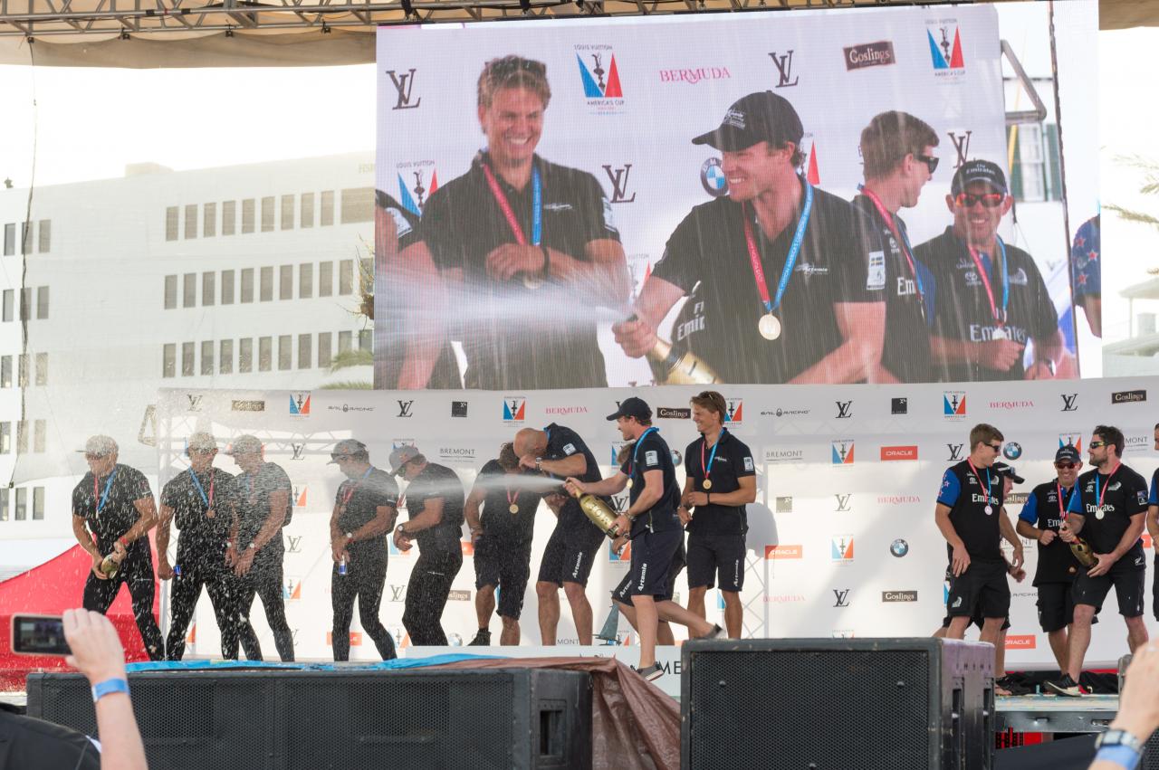 America's Cup Champagne Shower 2015