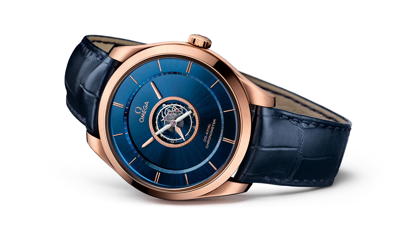 18K Sedna Gold Case Omega De Ville Tourbillon Co Axial Numbered Edition Replica Watches