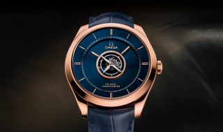 Blue Strap Omega De Ville Tourbillon Co Axial Numbered Edition Replica Watches
